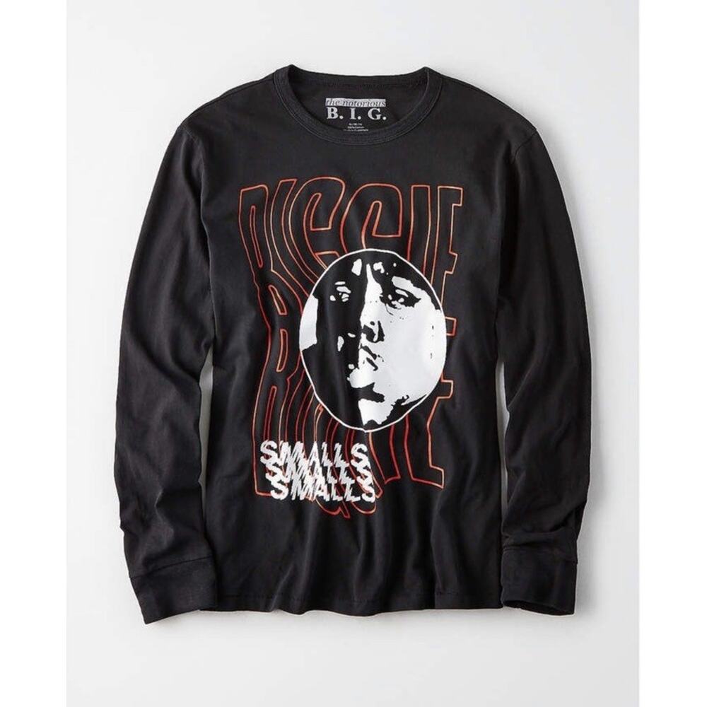 The Notorious BIG Biggie Smalls Mens 100% Cotton Long Sleeve Shirt Black Size M